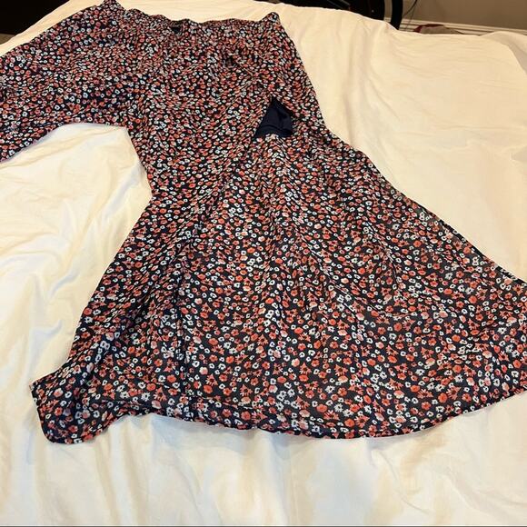 Torrid Side Slit Floral Chiffon Pants size 2 Navy - Picture 10 of 11